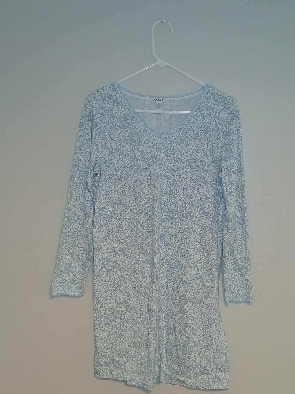 Jockey Light Blue Floral Lace Long-Sleeve Dress